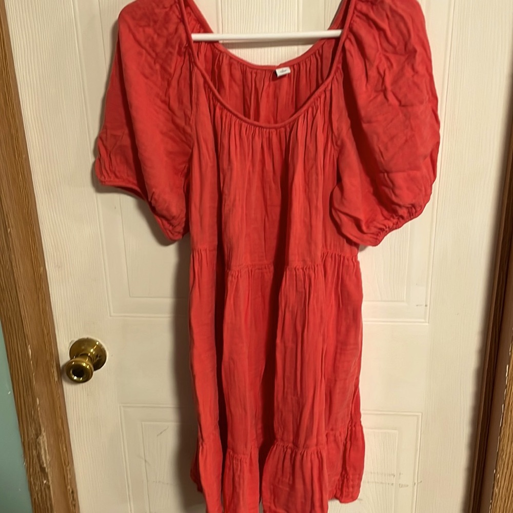 Large burnt orange Old Navy babydoll dress - great fall color